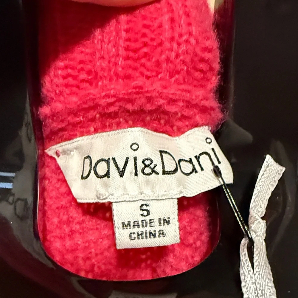 DAVI & DANI OVERSIZED Vibrant cable knit Pink Crew Neck Sweater - Picture 5 of 9